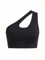 One-Shoulder Cutout Sports Bra for Training