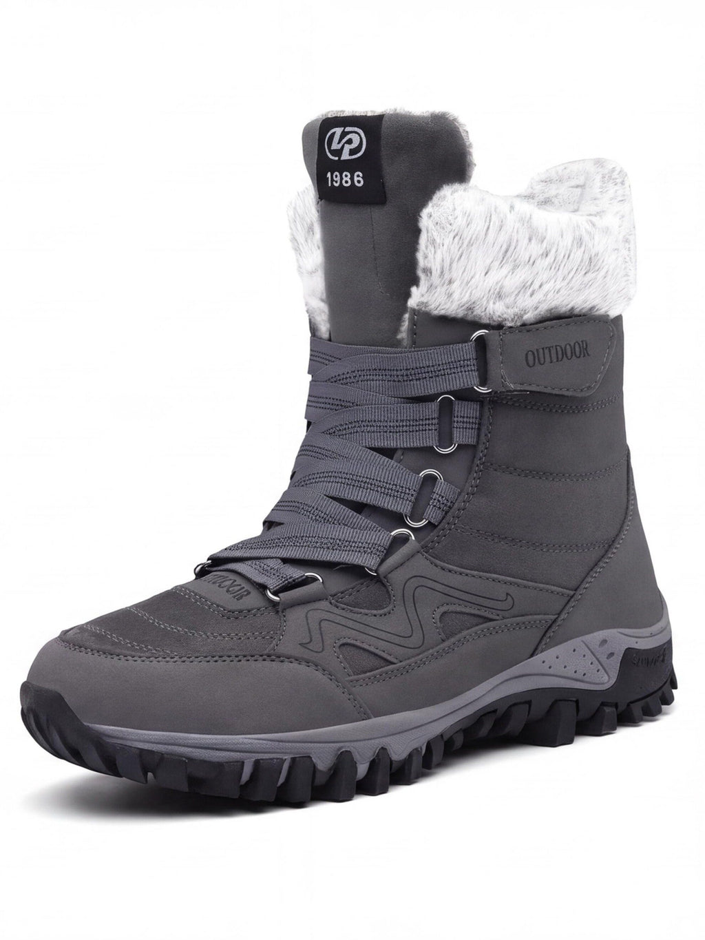 High-Cut Snow Boots with Ankle Strap