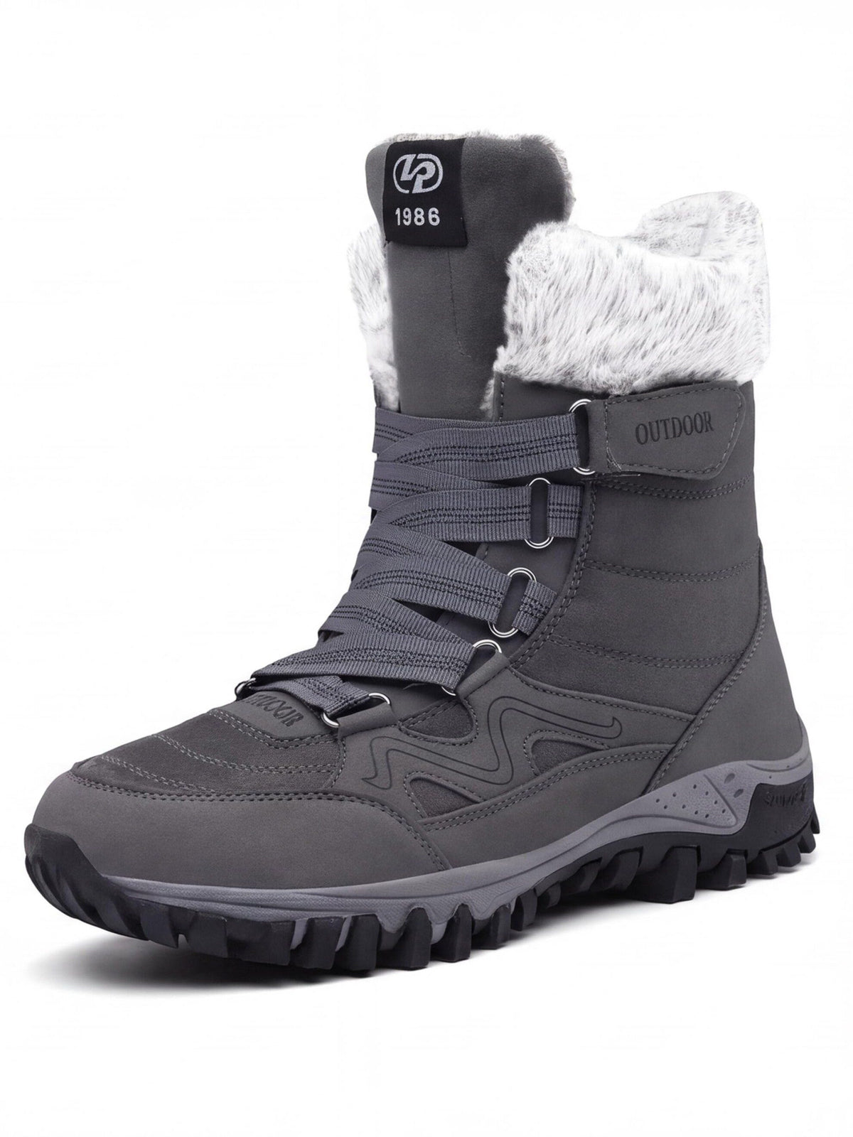 High-Cut Snow Boots with Ankle Strap