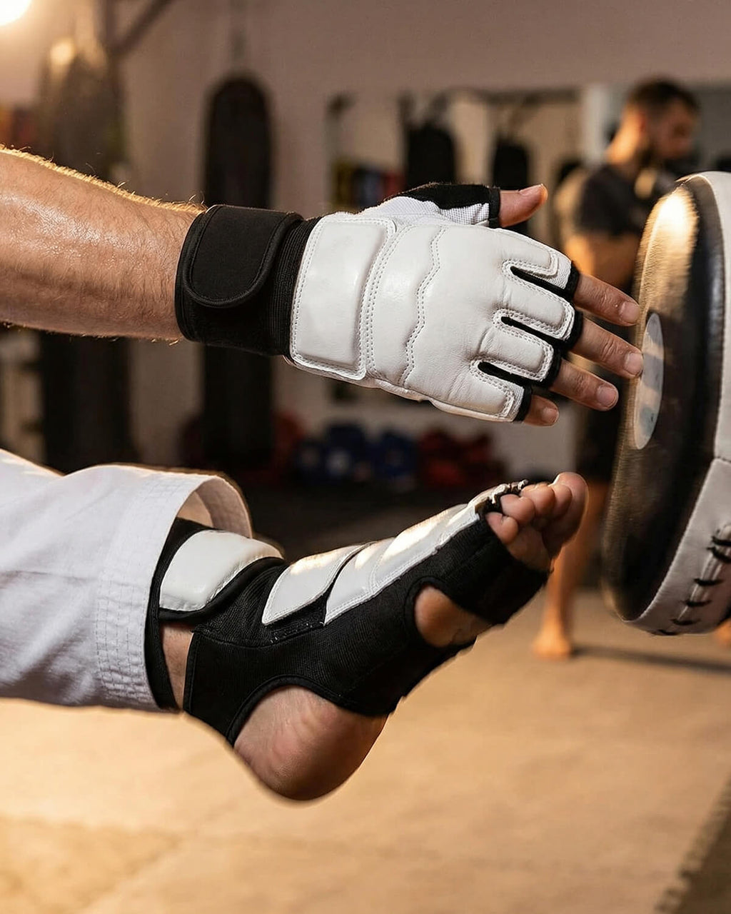 Open-Finger Combat Training Gloves with Wrist Strap