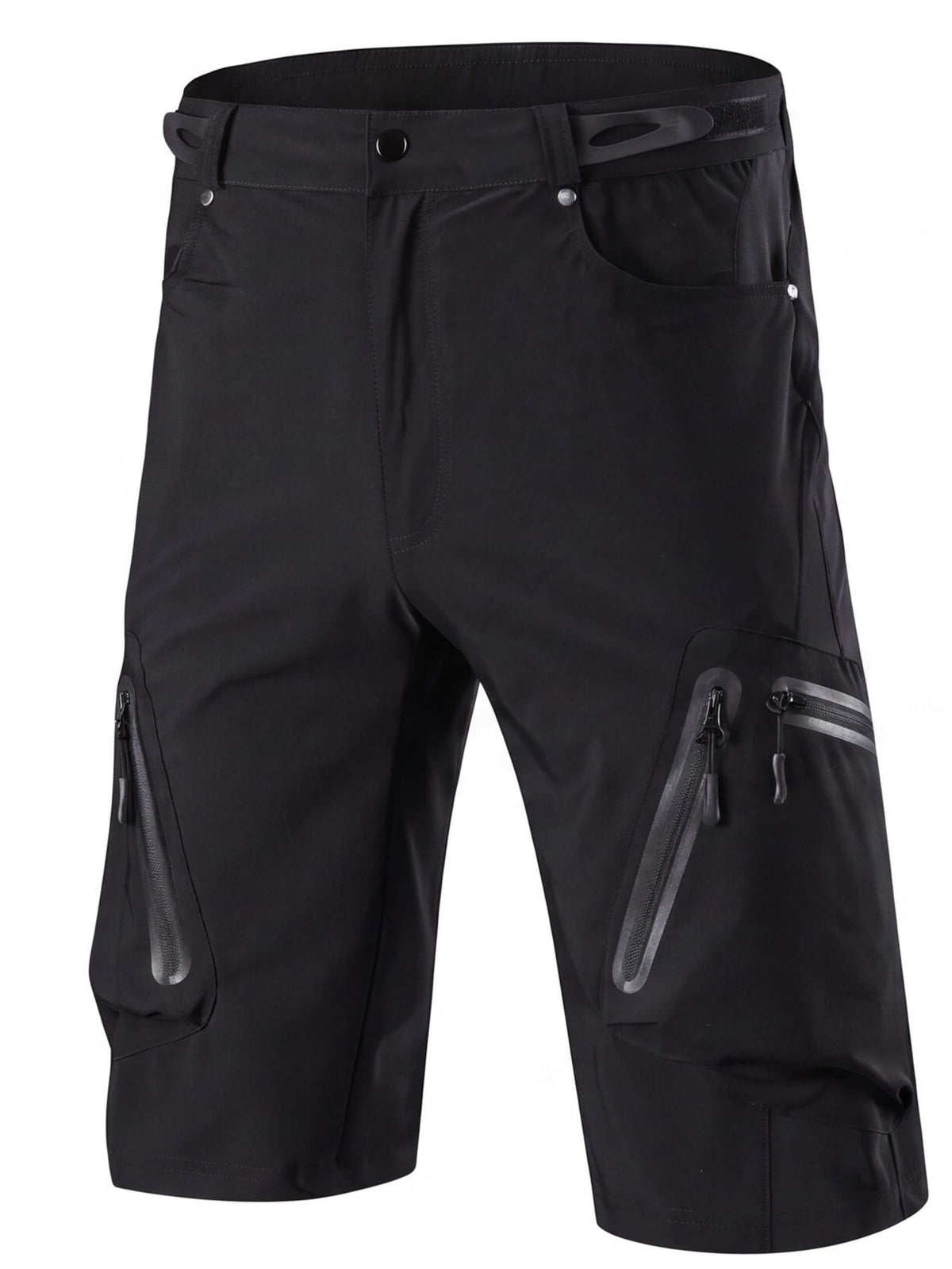Mountain Bike Cargo Shorts with Multiple Zippered Pockets