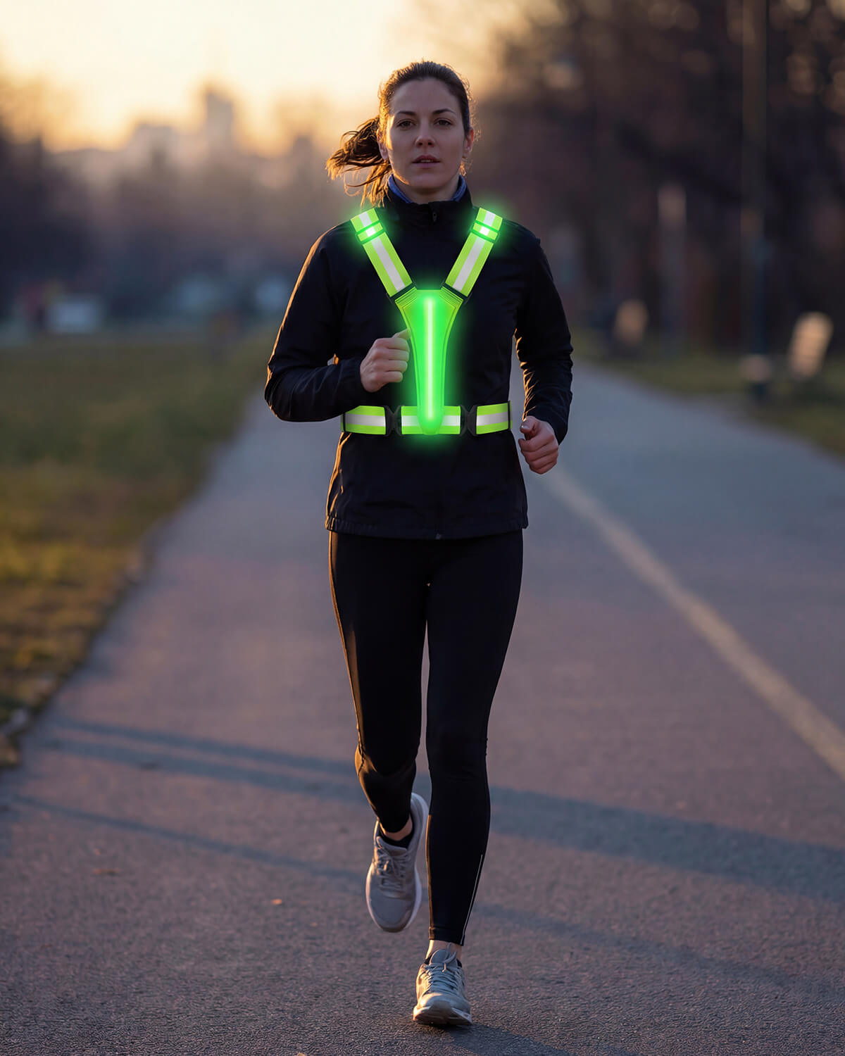 USB Rechargeable LED Reflective Running Safety Vest