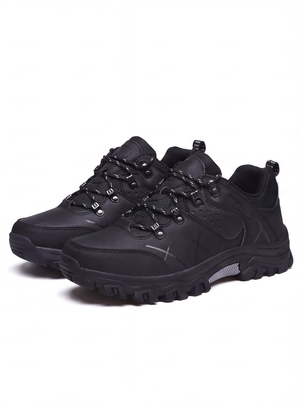 Rugged Low-Cut Hiking Shoes with Metal Eyelet Lacing