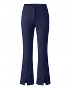 Golf Pants with Front Slit Hem and Belt Loops