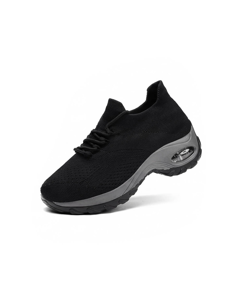 Air Cushion Knit Walking Shoes with Sock Collar
