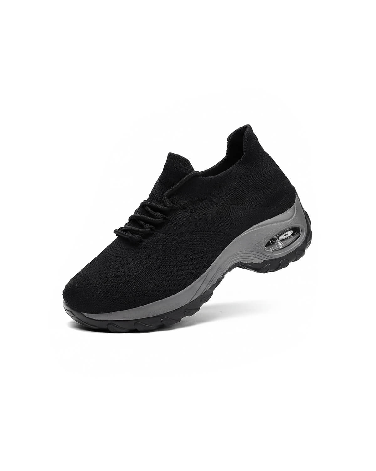 Air Cushion Knit Walking Shoes with Sock Collar
