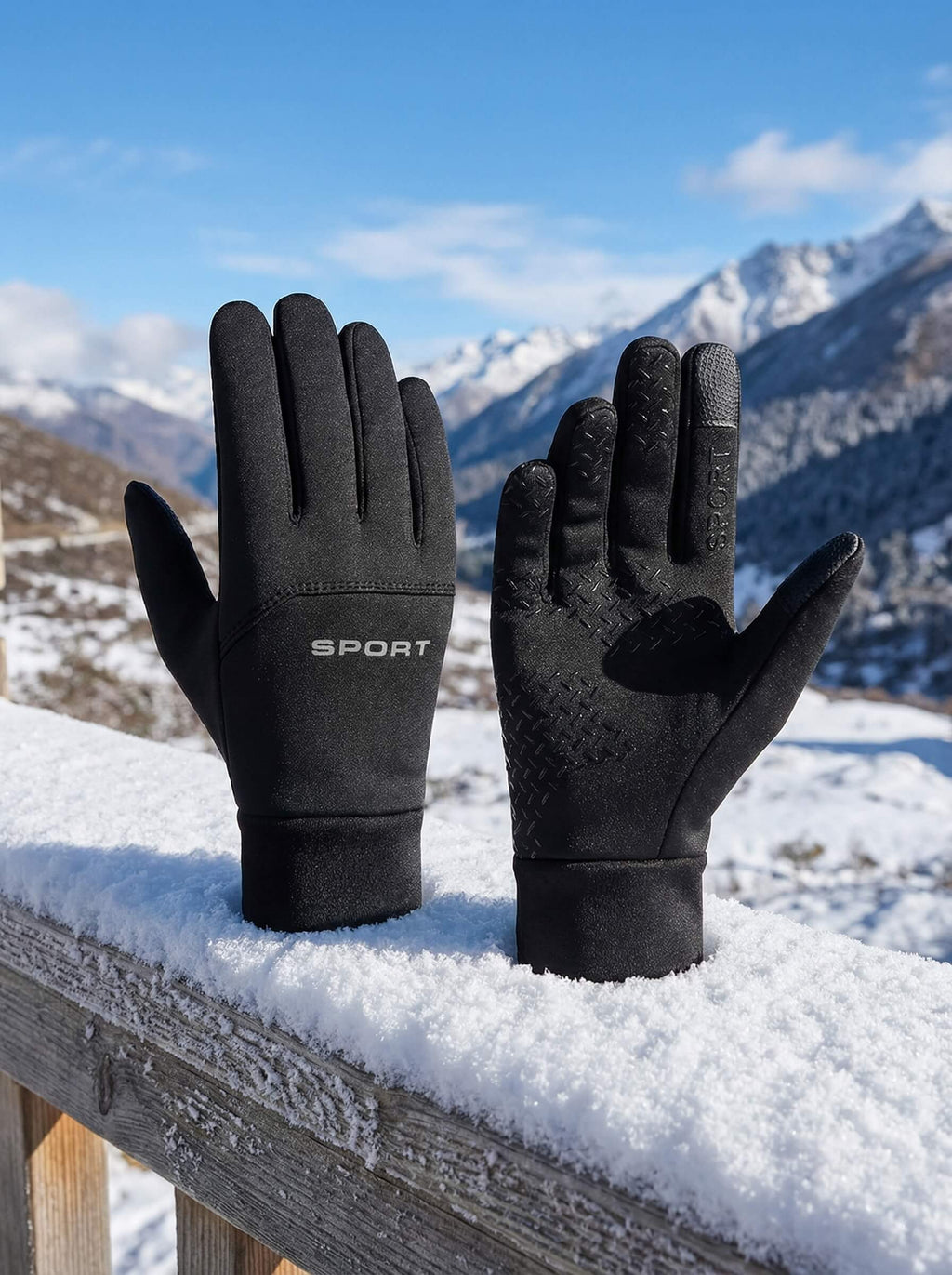 Waterproof Plush-Lined Gloves with Grip Palm