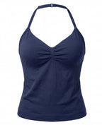 Women’s Backless Halter Gym Top with Adjustable Tie