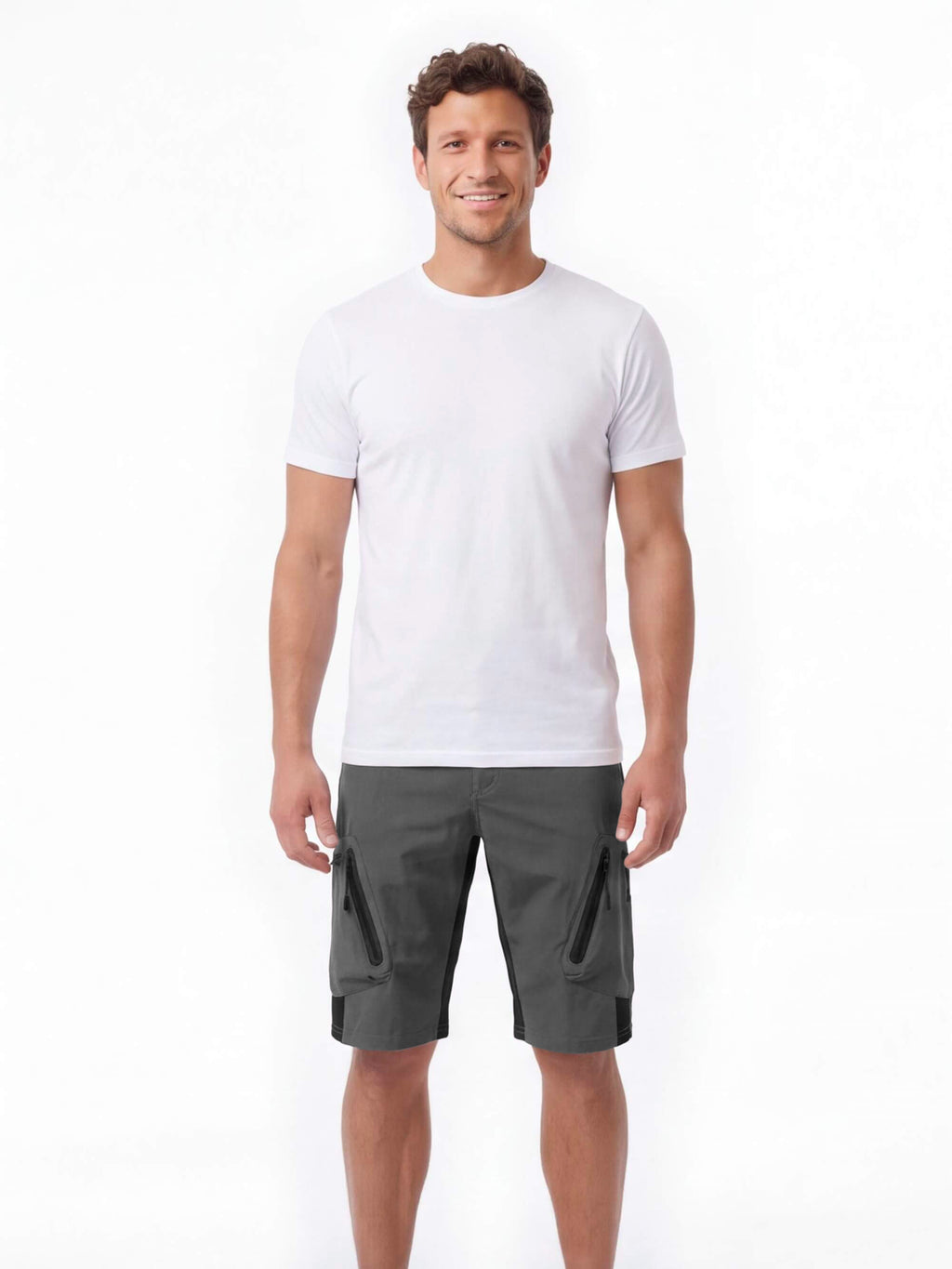 Mountain Bike Cargo Shorts with Zippered Pockets 3-Pack