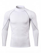 Muscle-Fit Long Sleeve Training Top with Mock Neck