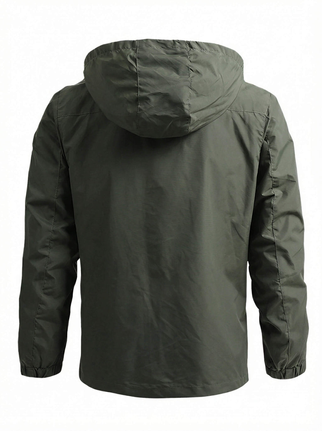 Men's Waterproof Hooded Windbreaker Jacket with Chest Pocket
