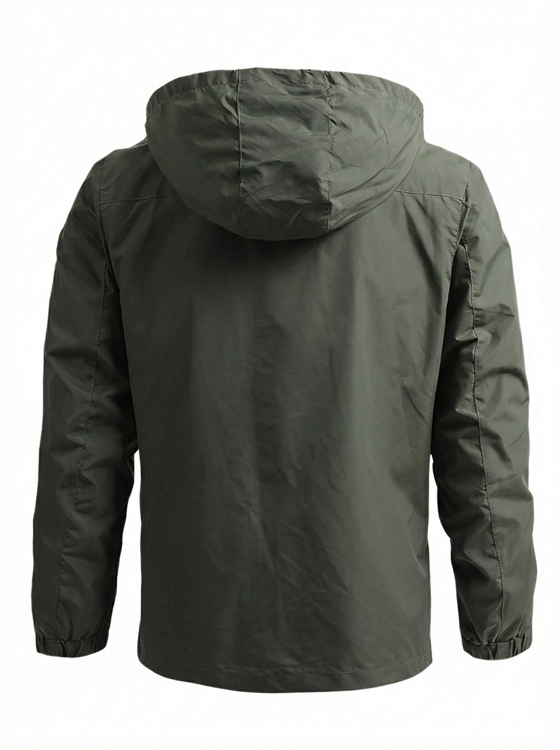 Men's Waterproof Hooded Windbreaker Jacket with Chest Pocket