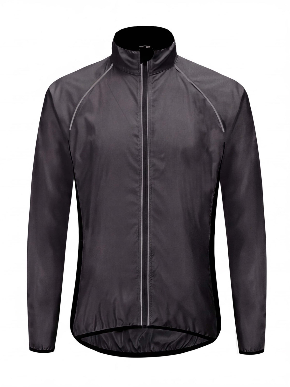 Cycling Windbreaker Jacket with Full Zip and Drop Hem
