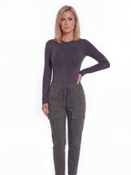 Women's Stretch Cargo Joggers with Drawstring Waist