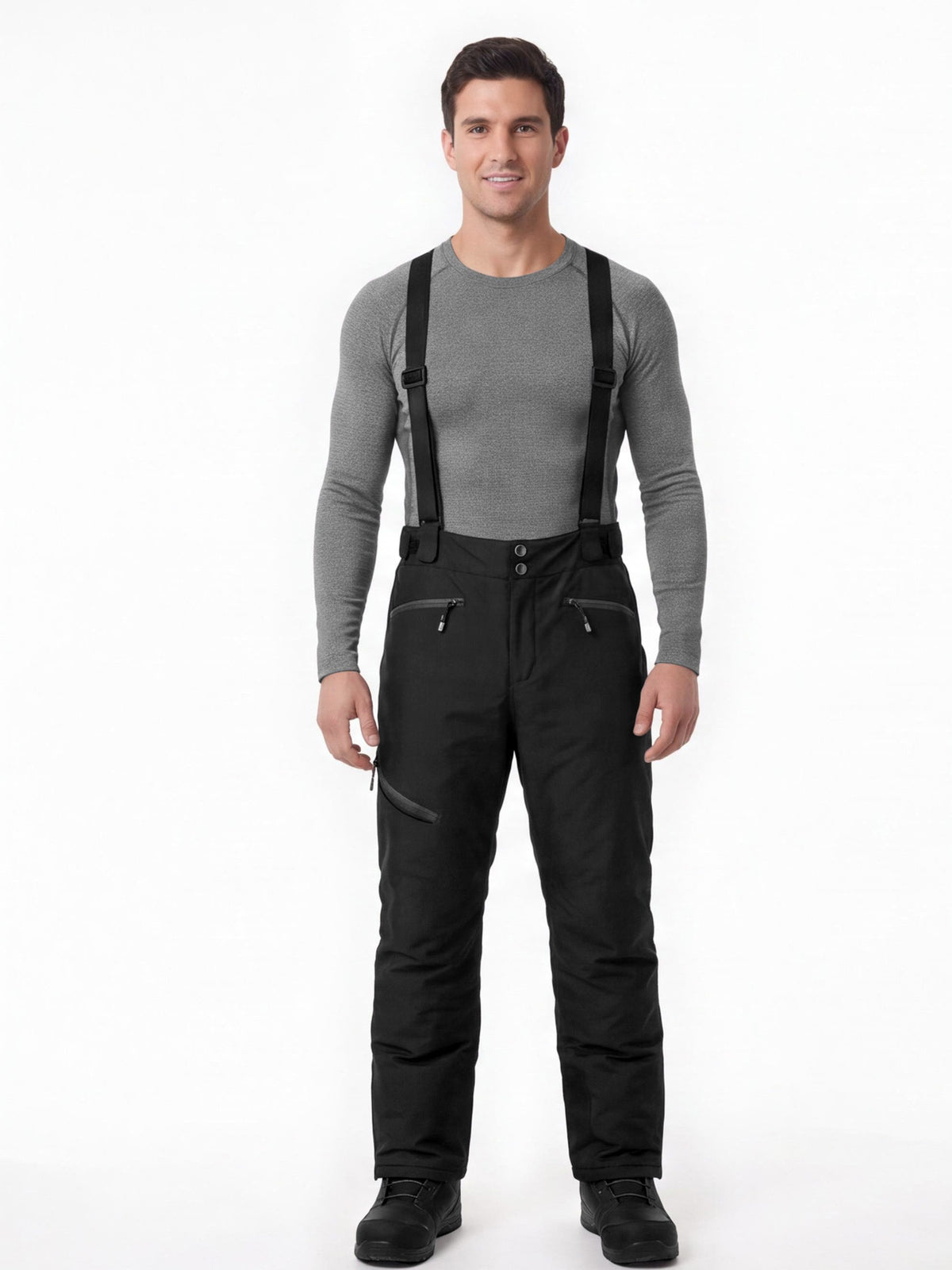Insulated Snow Pants with Detachable Suspenders