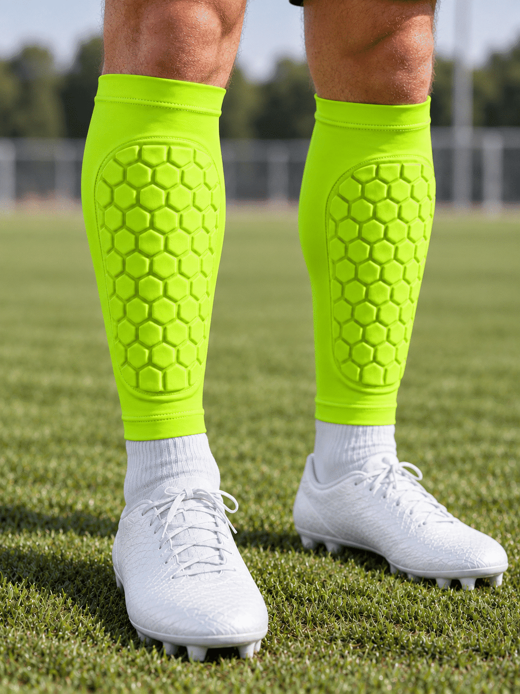 Honeycomb Padded Soccer Shin Sleeves with EVA Protection