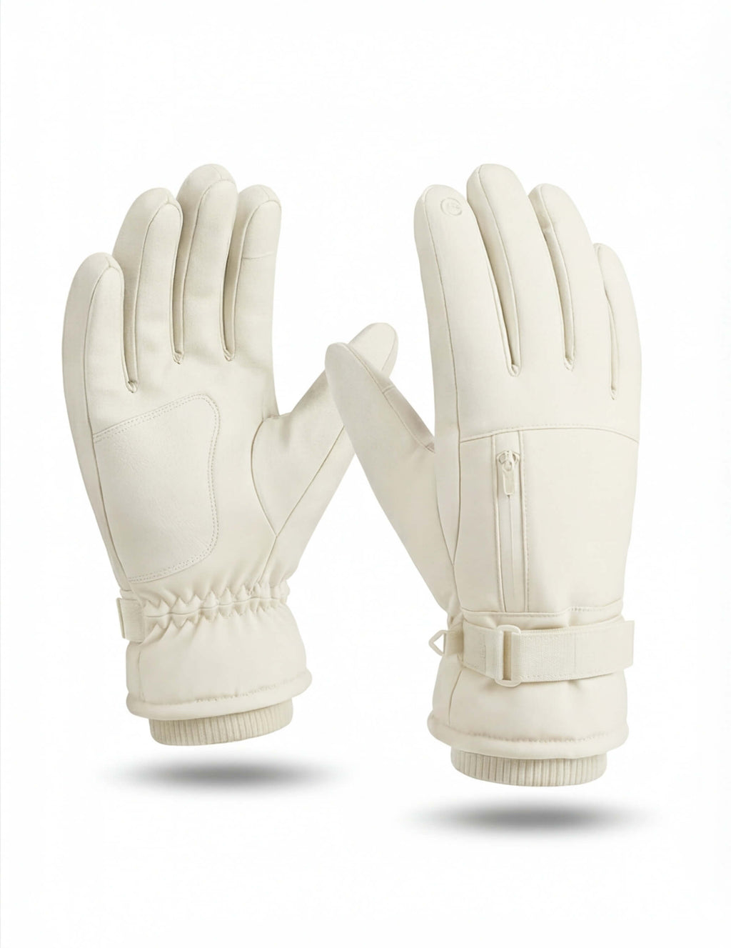 Insulated Winter Gloves with Wrist Strap and Pocket