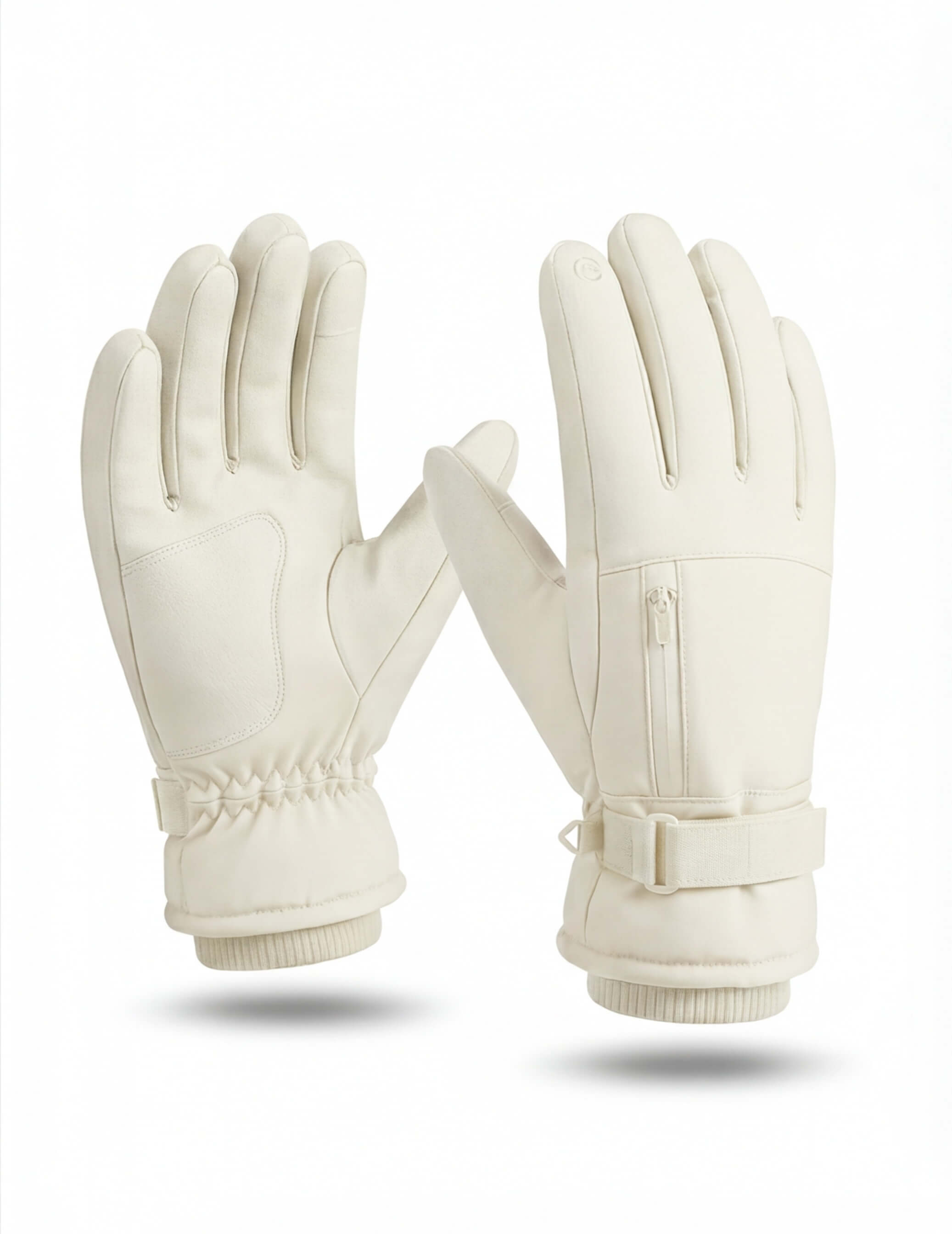 Insulated Winter Gloves with Wrist Strap and Pocket
