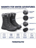 Women's Fleece-Lined Lace-Up Winter Snow Boots