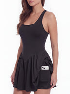 Cross-Back Sports Dress with Side Pocket