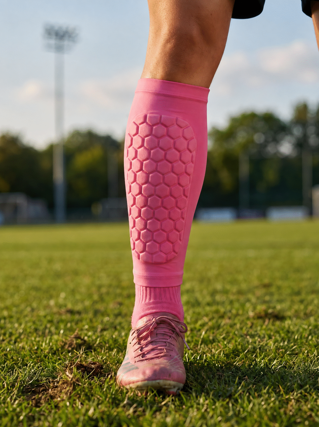 Honeycomb Padded Soccer Shin Sleeves with EVA Protection
