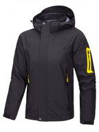 Hooded Cycling Jacket with Zippered Pockets and Reinforced Panels