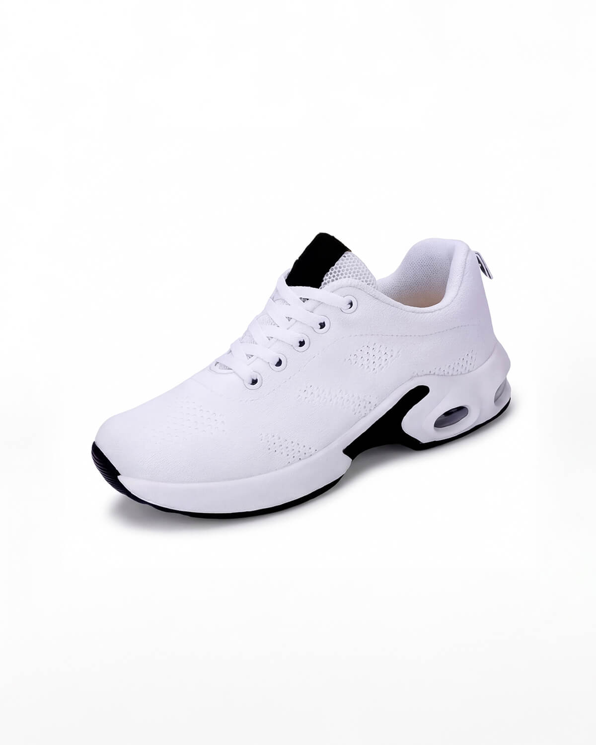 Air Cushion Knit Walking Sneakers with Lace-Up
