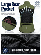 Women's Mesh-Back Cycling Wind Vest with Rear Pocket