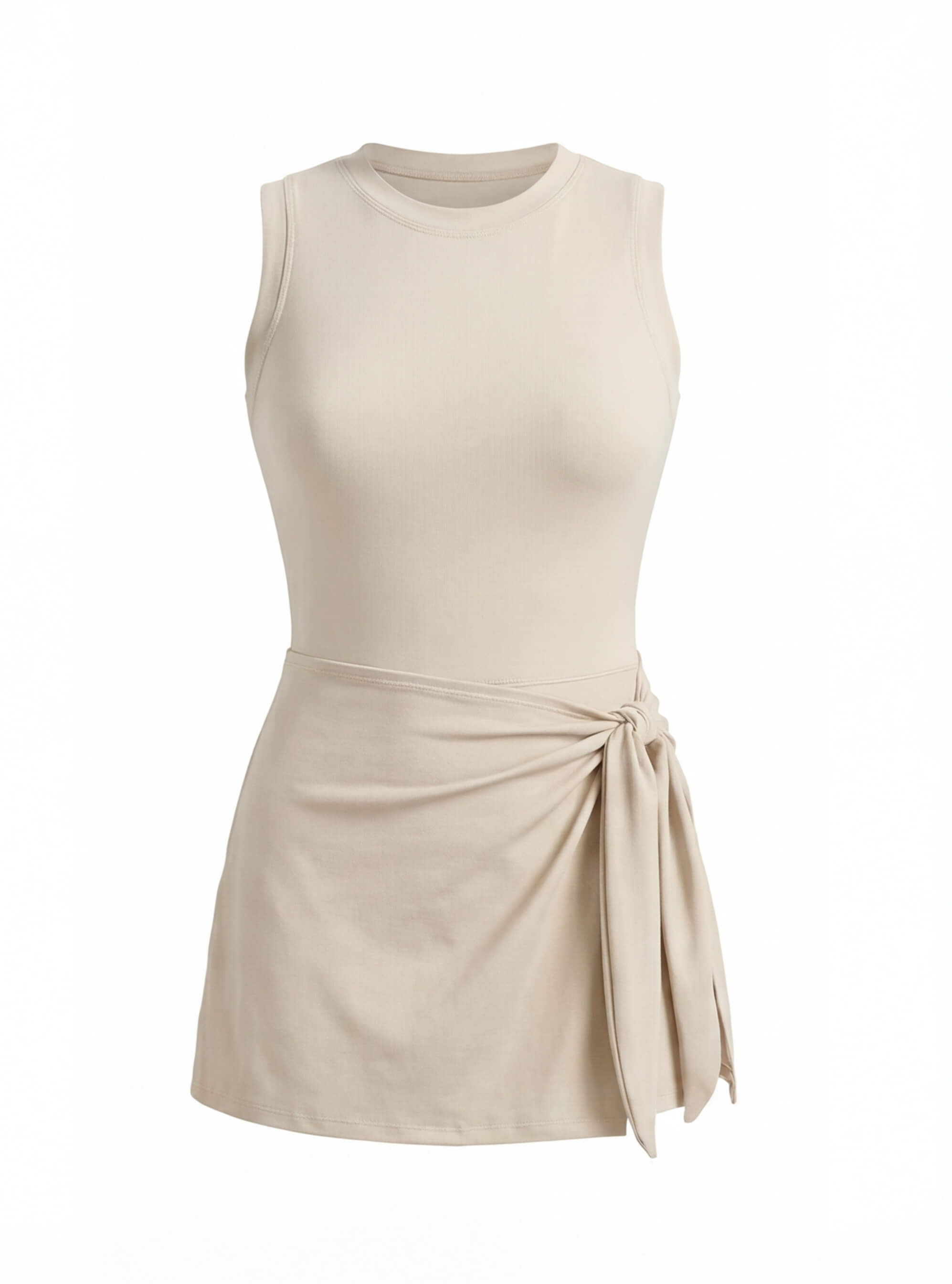 Women's Tennis Dress with Built-In Shorts and Wrap Tie Skirt