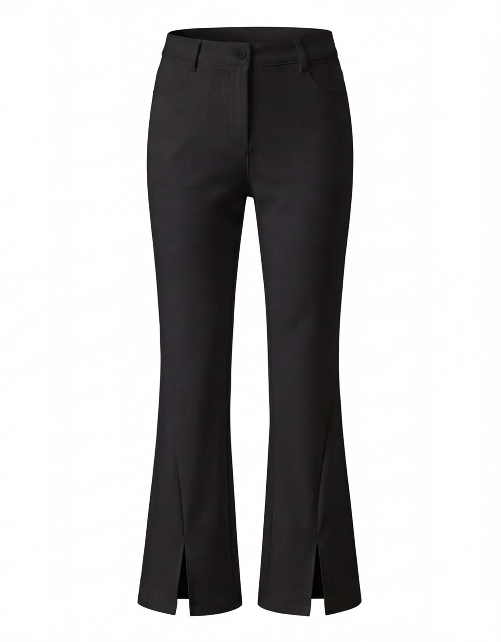 Golf Pants with Front Slit Hem and Belt Loops