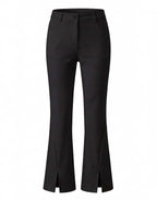 Golf Pants with Front Slit Hem and Belt Loops