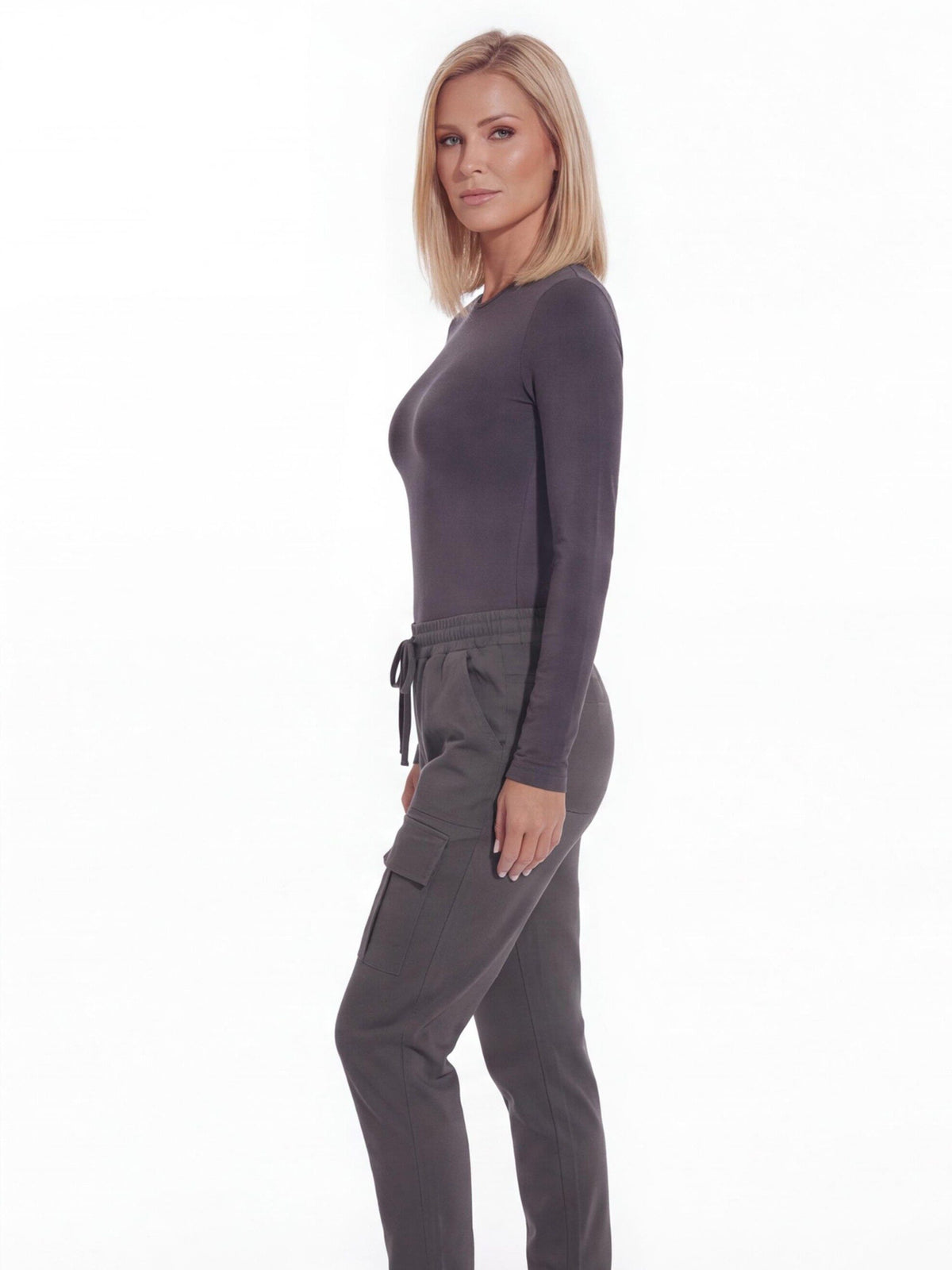 Women's Stretch Cargo Joggers with Drawstring Waist