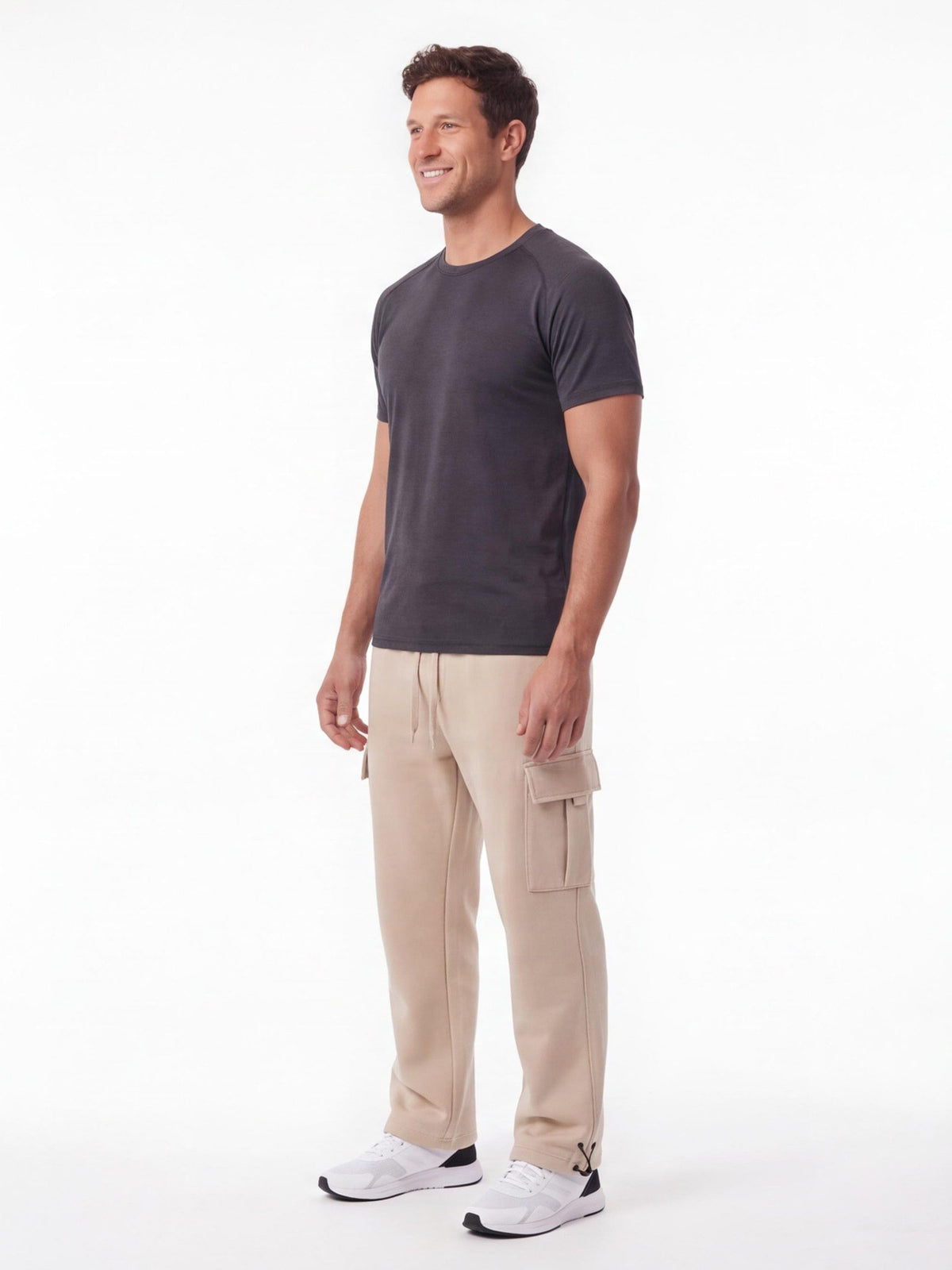 Fleece-Lined Cargo Pants with Adjustable Hems