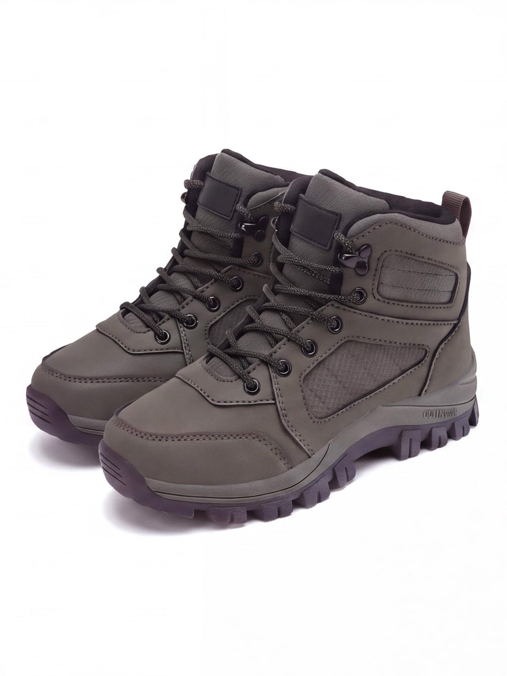 Mid-Cut Hiking Shoes with Mesh Panels and Lugged Sole