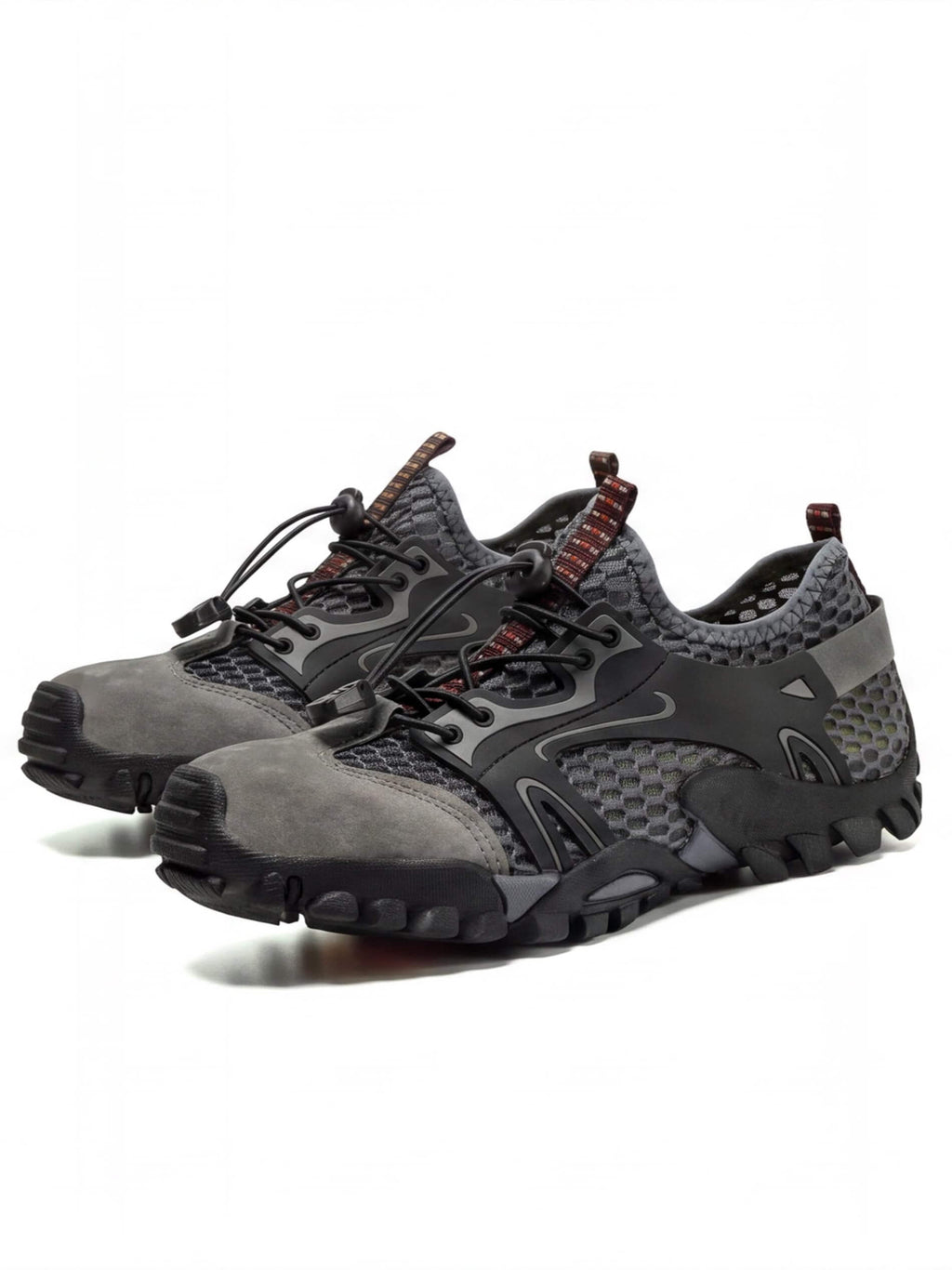 Open-Mesh Trail Shoes with Toggle Lacing and Rugged Tread