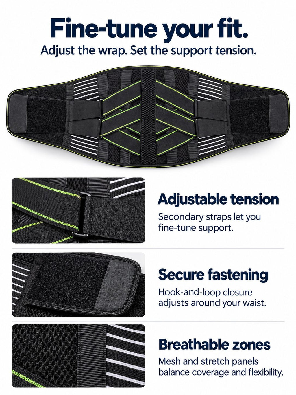 Adjustable 7-Stay Lumbar Support Back Brace