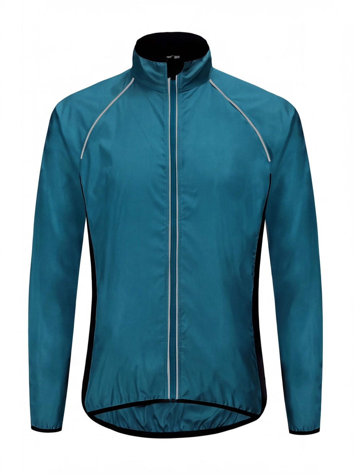 Cycling Windbreaker Jacket with Full Zip and Drop Hem