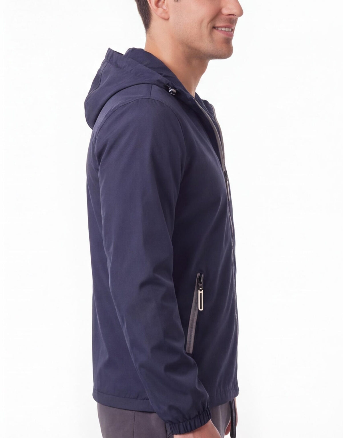 Lightweight Hooded Active Jacket with Zippered Pockets