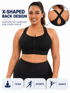 Women's Adjustable Front-Zip Sports Bra