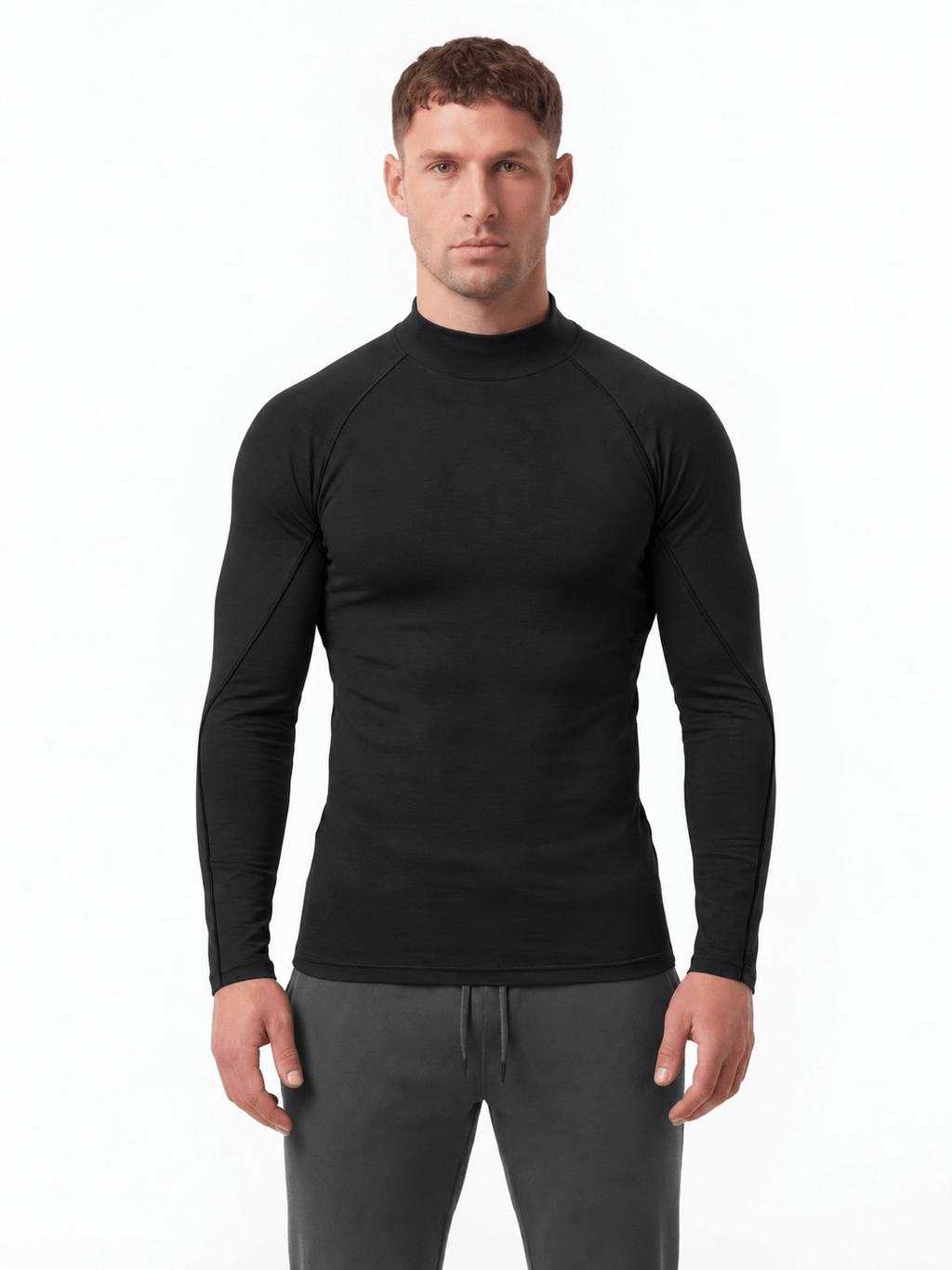 Muscle Fit Long Sleeve Training Shirt 3-Pack - Mock Neck