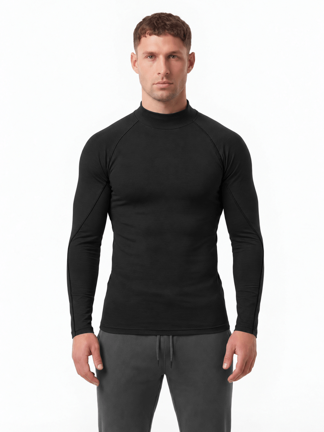 Muscle Fit Long Sleeve Training Shirt 3-Pack - Mock Neck
