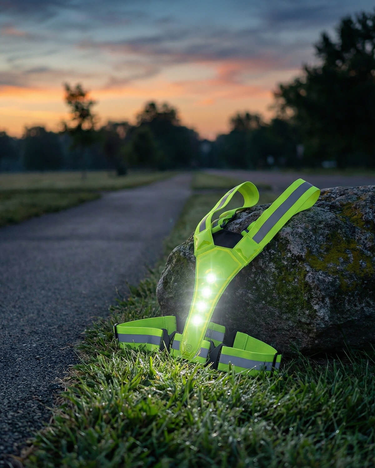 LED Reflective Running Vest with Adjustable Straps