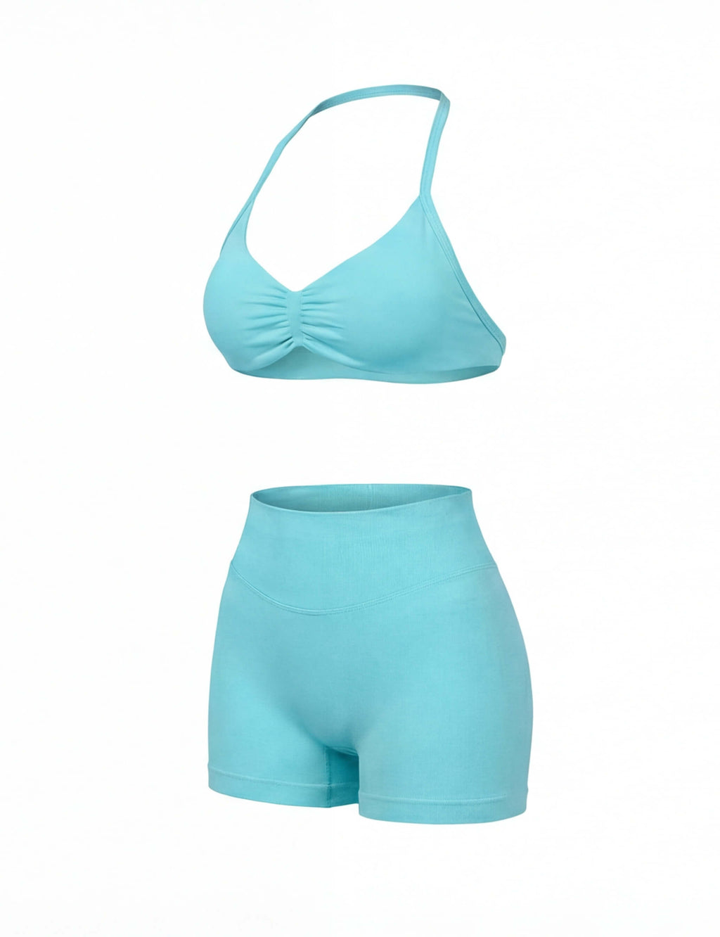 Women’s Gym Set One-Shoulder Bra and Shorts