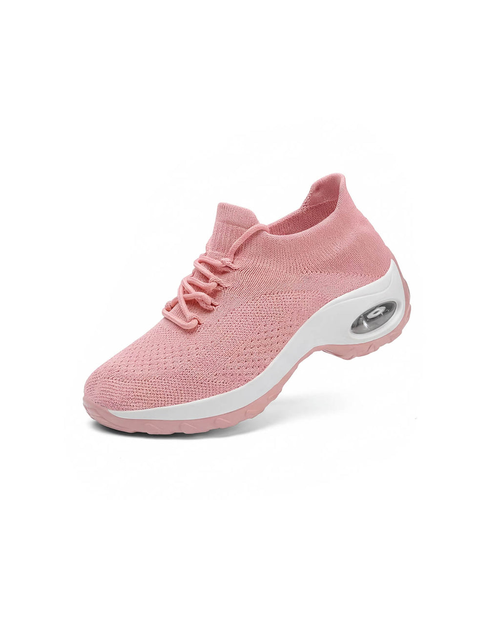 Air Cushion Knit Walking Shoes with Sock Collar