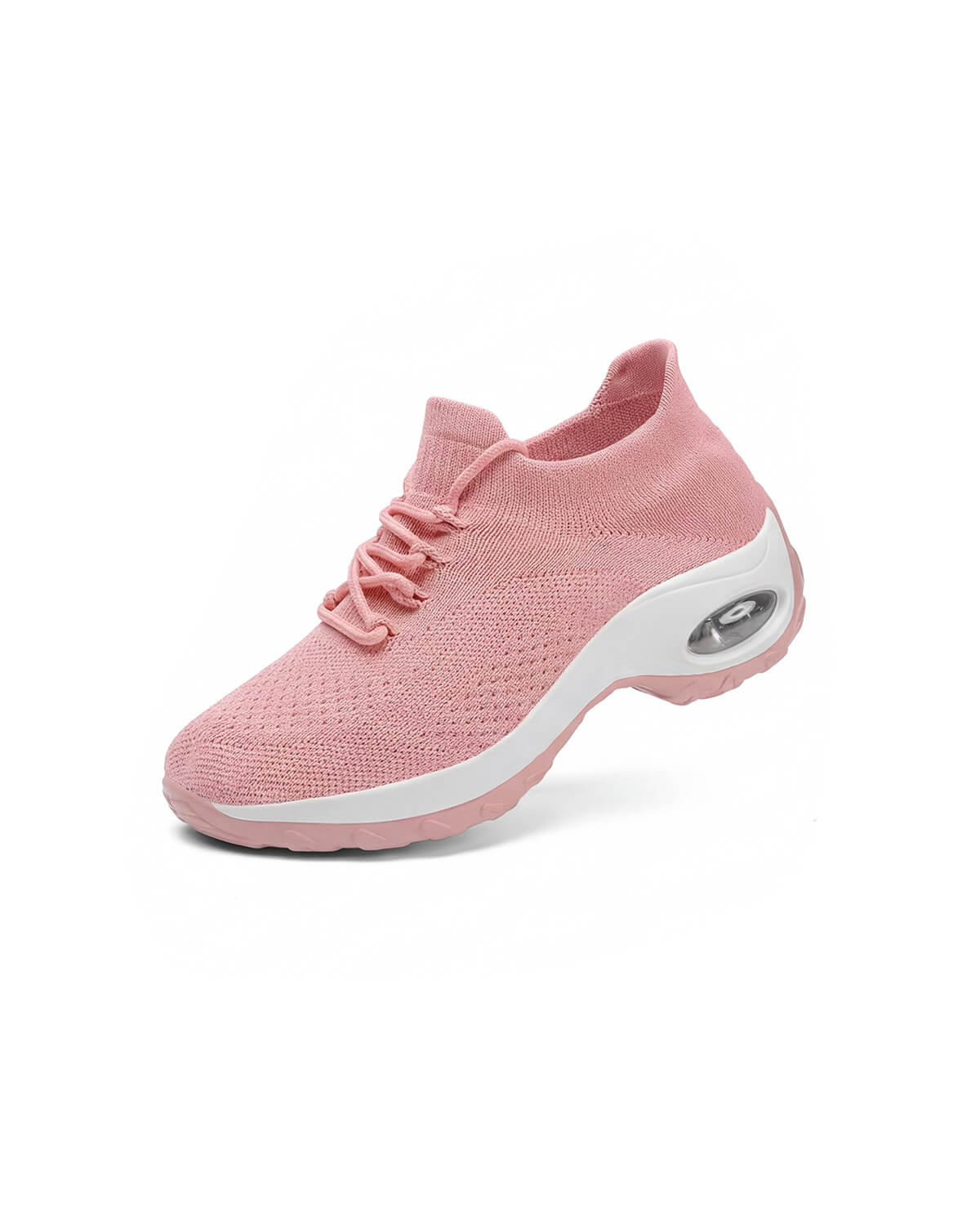 Air Cushion Knit Walking Shoes with Sock Collar