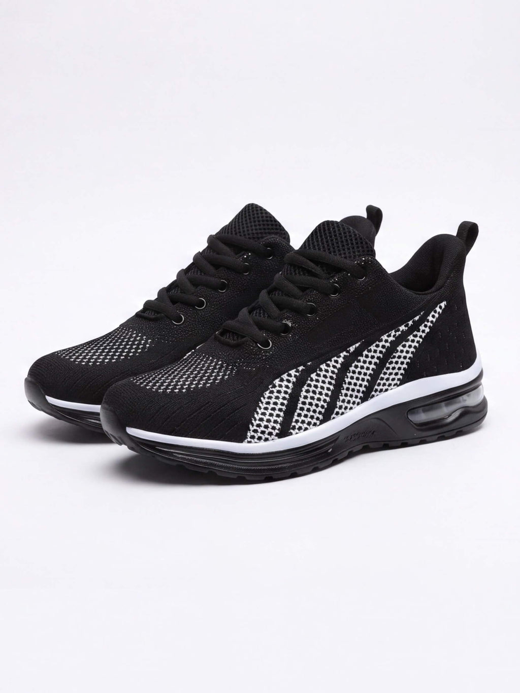 Cushioned Running Shoes with Breathable Knit Upper