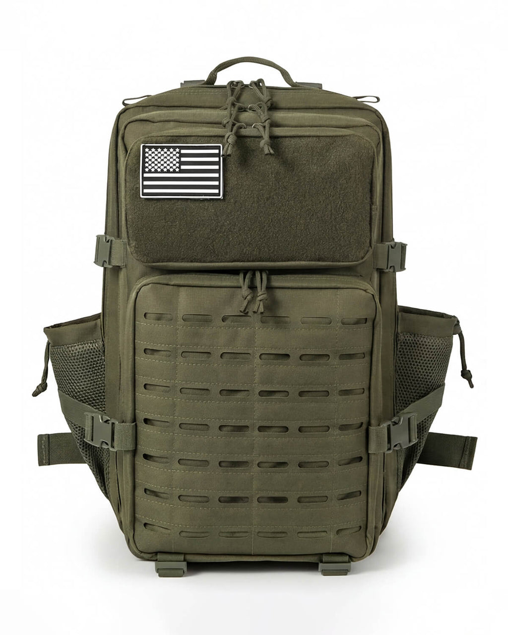 Tactical-Style Backpack with MOLLE Webbing and Patch Panel