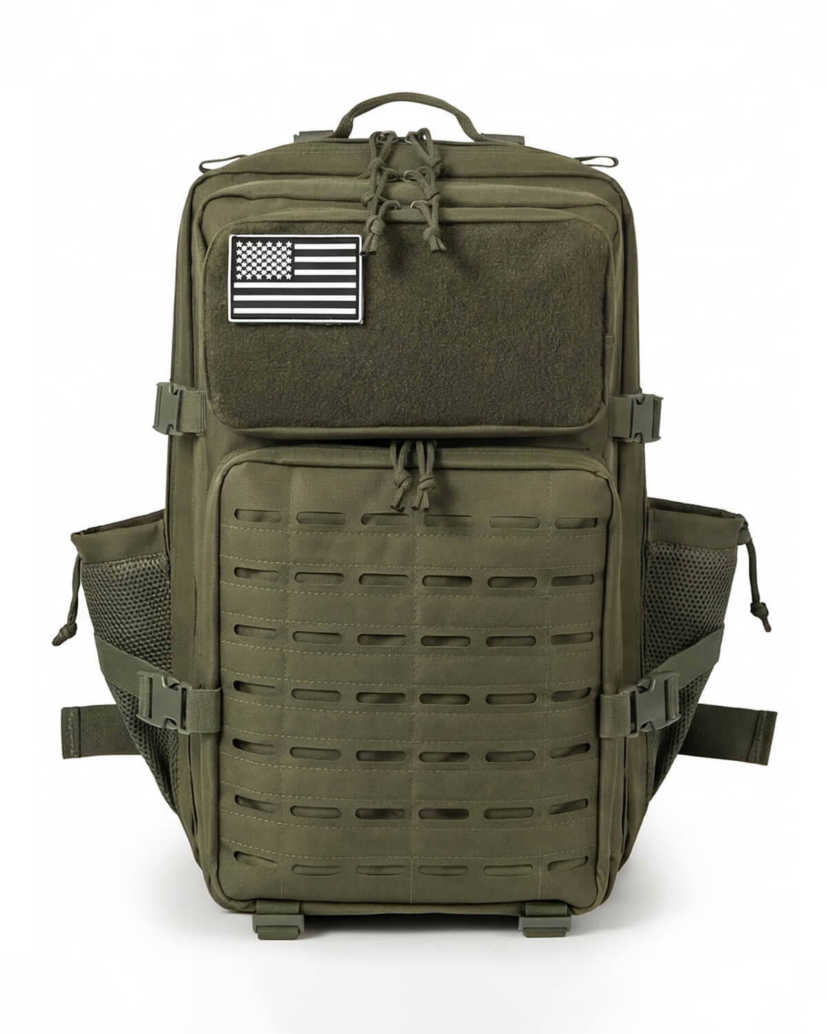 Tactical-Style Backpack with MOLLE Webbing and Patch Panel