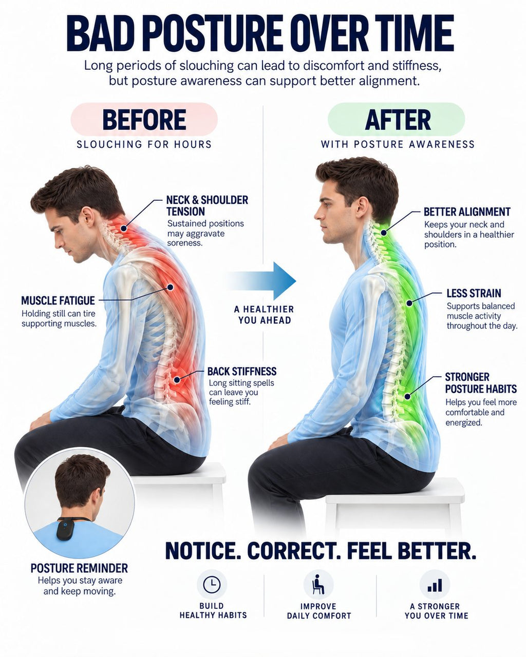 Rechargeable Vibrating Posture Reminder