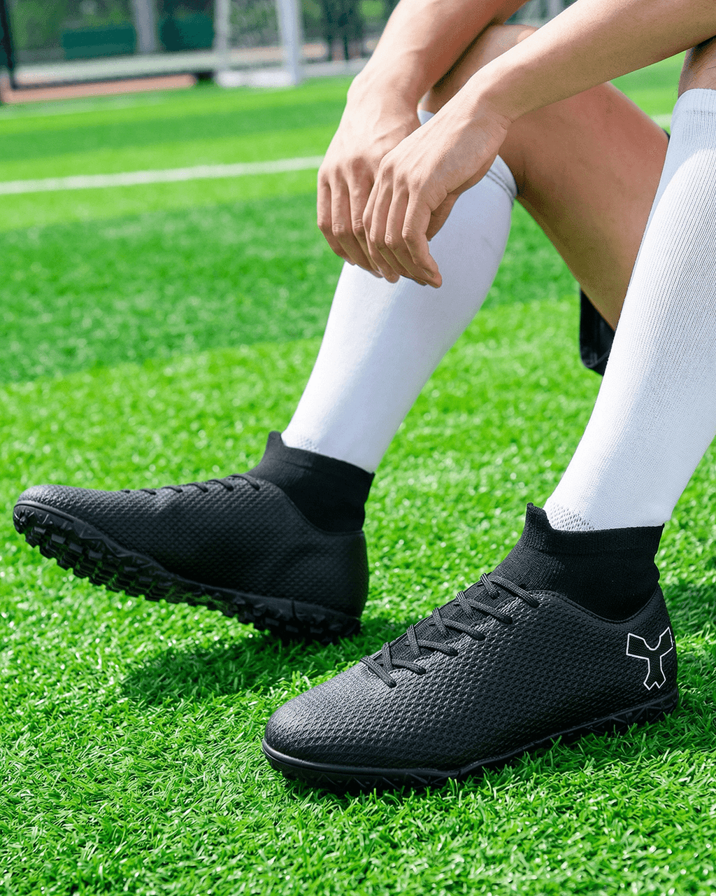 Soccer Turf Cleats with Sock Collar and Grip Sole
